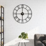 Vidaxl horloge murale noir 50 cm fer