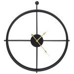 Vidaxl horloge murale noir 52 cm fer
