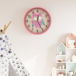 Vidaxl horloge murale rose Ø25, 5 cm polystyrne et verre