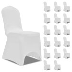 Vidaxl housses elastiques de chaise blanc 18 pcs