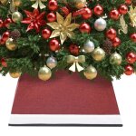 Vidaxl jupe de sapin de nol rouge et blanc 48x48x25 cm