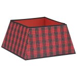 Vidaxl jupe de sapin de nol rouge et noir 48x48x25 cm