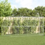 Vidaxl kennel pour chiens avec stockage 2 pcs argent 4 x 2 x 2 m acier