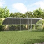 Vidaxl kennel pour chiens avec stockage 3 pcs argent 6 x 2 x 2 m acier