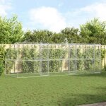 Vidaxl kennel pour chiens avec stockage 3 pcs argent 6 x 2 x 2 m acier
