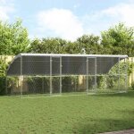Vidaxl kennel pour chiens avec stockage 3 pcs argent 6 x 2 x 2 m acier