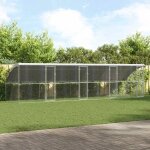 Vidaxl kennel pour chiens avec stockage 4 pcs argent 8 x 2 x 2 m acier