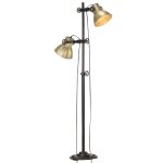 Vidaxl lampadaire avec 2 abat - jour laiton e27 fonte