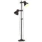 Vidaxl lampadaire avec 2 abat - jour noir e27 fonte