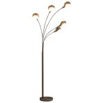 Vidaxl lampadaire 200 cm 5 x e14 argent