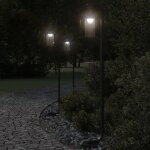 Vidaxl lampadaires d'extrieur 3 pcs noir 100 cm acier inoxydable