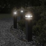 Vidaxl lampadaires d'ext�rieur 3 pcs noir 50 cm aluminium