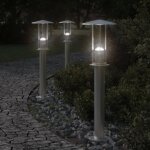 Vidaxl lampadaire d'extrieur argent 60 cm acier inoxydable