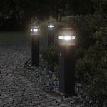 Vidaxl lampadaires d'ext�rieur avec capteur 3 pcs noir 50 cm aluminium