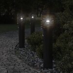 Vidaxl lampadaire d'ext�rieur avec capteur noir 60 cm acier inoxydable