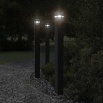 Vidaxl lampadaires d'extrieur avec sortie 3 pcs noir 110 cm aluminium
