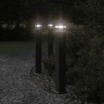 Vidaxl lampadaires d'extrieur avec sortie 3 pcs noir 80 cm aluminium