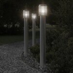 Vidaxl lampadaire d'extrieur et sortie argent 110cm acier inoxydable