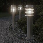 Vidaxl lampadaire d'extrieur et sortie argent 60 cm acier inoxydable