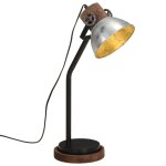 Vidaxl lampe de bureau 25 w argent vintage 18x18x60 cm e27