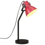 Vidaxl lampe de bureau 25 w rouge dlav 17x17x60 cm e27
