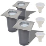 Vidaxl lampe led encastrable au sol d'extérieur 3 pièces carré Vidaxl lampe led encastrable au sol d'extérieur 3 pièces carré