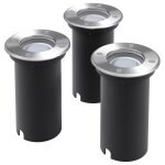 Vidaxl lampe led encastrable au sol d'extérieur 3 pièces rond Vidaxl lampe led encastrable au sol d'extérieur 3 pièces rond