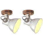 Vidaxl lampe murale industrielle / plafonnier 2 pcs argent 20x25 cm e27