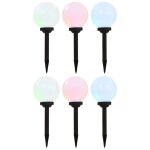 Vidaxl lampes solaires sphriques led de jardin 6 pcs 20 cm rvb