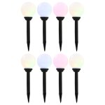 Vidaxl lampes solaires sphriques led de jardin 8 pcs 15 cm rvb
