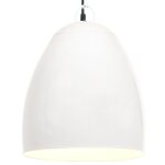 Vidaxl lampe suspendue industrielle 25 w blanc rond 42 cm e27