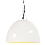 Vidaxl lampe suspendue industrielle vintage 25 w blanc rond 31 cm e27