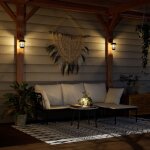 Vidaxl lanternes murales solaires d'extrieur 2 pcs blanc chaud