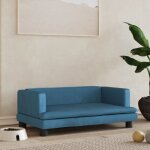 Vidaxl lit pour chien bleu 80x45x30 cm velours