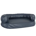 Vidaxl lit pour chien ergonomique mousse bleu fonc 75x53cm similicuir