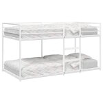 Vidaxl lit superpos� sans matelas blanc 107x203 cm acier