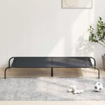 Vidaxl lit surlev pour chien noir 150x90x20 cm textilne et acier