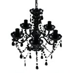 Vidaxl lustre avec 5 ampoules crystal noir