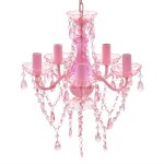 Vidaxl lustre avec 5 ampoules crystal rose