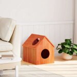 Vidaxl maison pour chat cire marron 41x50x50 cm bois de pin massif