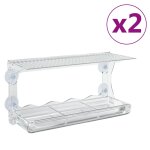 Vidaxl mangeoires a oiseaux de fentre 2 pcs acrylique 30x12x15 cm