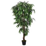 Vidaxl manguier artificiel 450 feuilles 120 cm vert