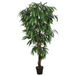 Vidaxl manguier artificiel 600 feuilles 150 cm vert