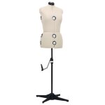 Vidaxl mannequin de robe ajustable pour femme cr�me m taille 40 - 46