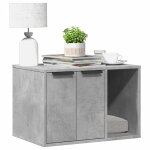 Vidaxl meuble de bac a liti�re pour chat gris b�ton bois d'ing�nierie