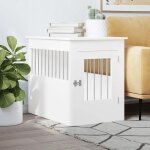 Vidaxl meuble de cage pour chiens blanc 55x80x68 cm bois d'ingnierie