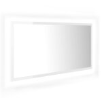 Vidaxl miroir a led de bain blanc brillant 90x8, 5x37 cm agglomr