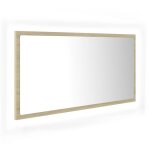 Vidaxl miroir led de salle de bain chne sonoma 90x8, 5x37 cm agglomr