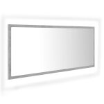 Vidaxl miroir  led de salle de bain gris bton 100x8, 5x37cm agglomr
