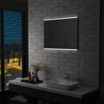 Vidaxl miroir mural  led de salle de bain et capteur tactile 80x60 cm